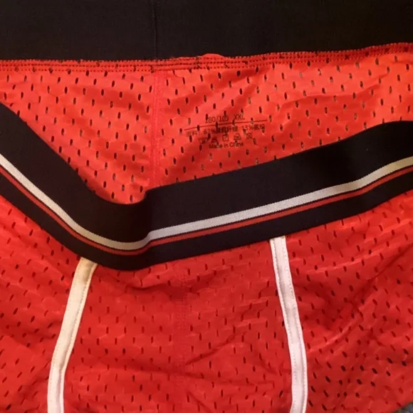 Trunks, red with navy blue waist band fits like medium. - Picture 4 of 5